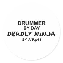 Drummer Deadly Ninja by Night Stickers