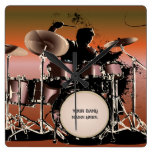 Drummer Drums Set Wall Clock
