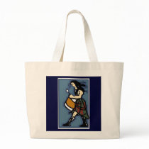 Drummer in Blue Tote bags