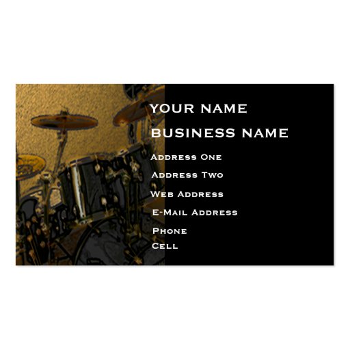 Drummer - Music Business Card (front side)