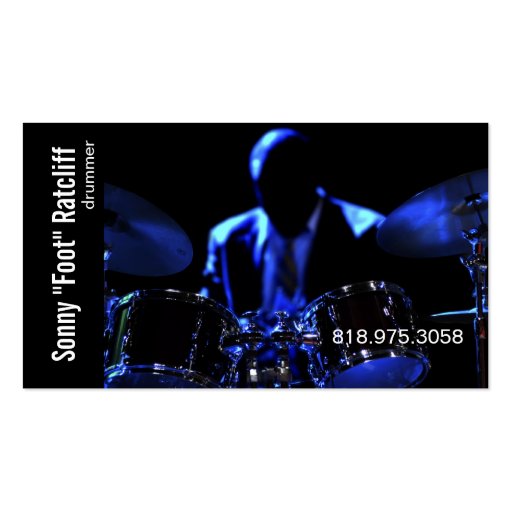 Drummer Musician for Music Business Card (front side)
