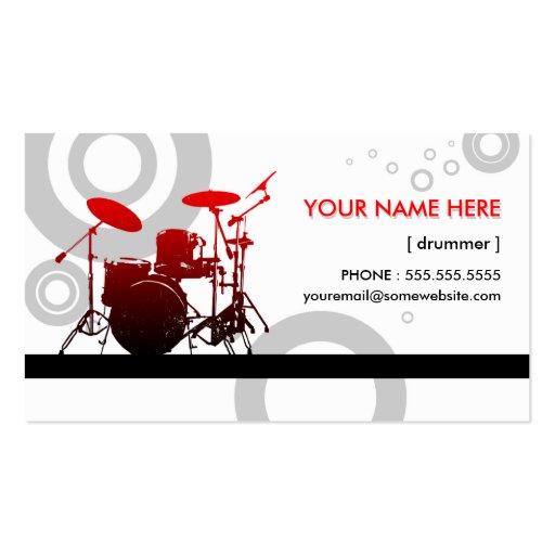 drummer rings business card template (front side)
