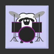 Drummer Sheep Magnet