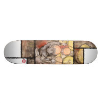 Drummer skateboards