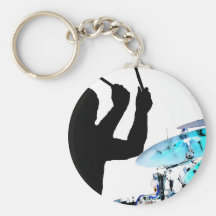 Drummer sticks in air shadow blue invert drums key chains