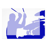 Drummer sticks in air shadow Solid blue Custom Announcements