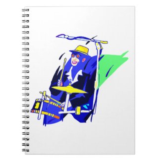 Drummer Sunglasses Blue and Yellow graphic notebook