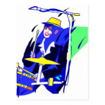 Drummer Sunglasses Blue and Yellow graphic Postcards