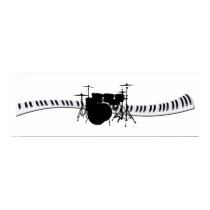 Drums and Piano keyboard banner Print