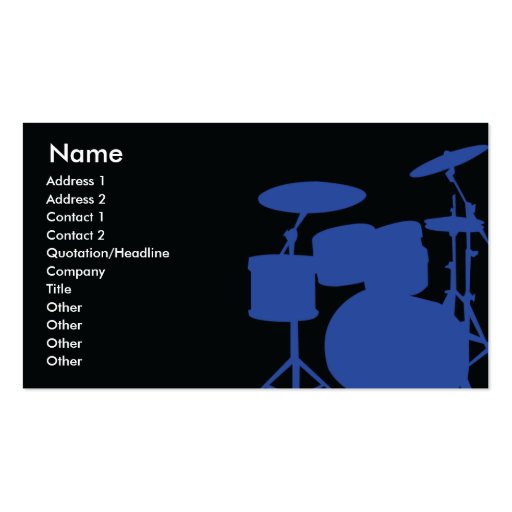 Drums - Business Business Card Template (front side)