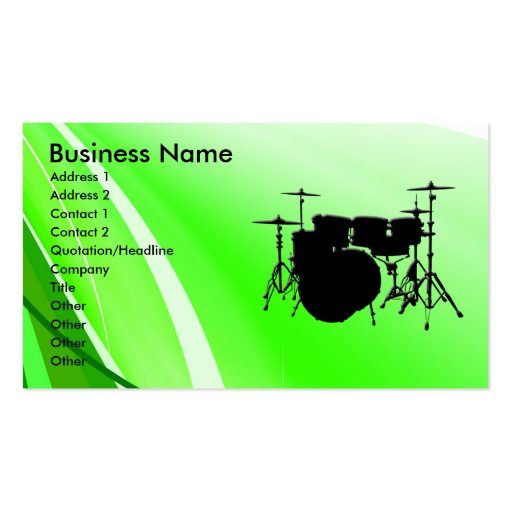 Drums Business Card Templates (front side)
