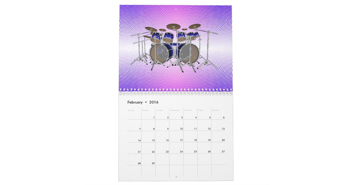 Drums Calendar Zazzle