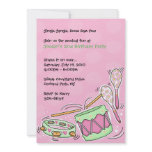 Drums Maracas and Tambourine Invitations: Pink