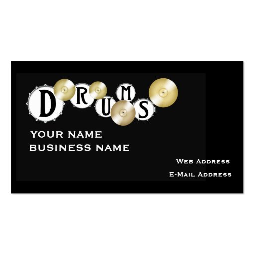 Drums - Music Business Card (front side)