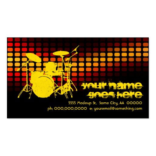 drums : musicmeterz business card template (front side)