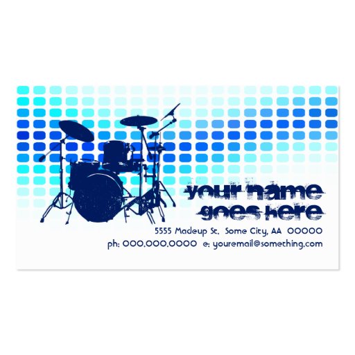 drums : musicmeterz business card templates (front side)