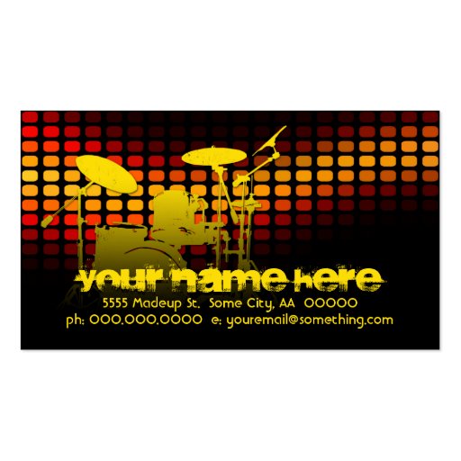 drums : musicmeterz business cards (front side)
