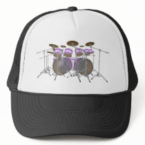Drums: Purple & White Drum Kit: 3D Model: hats by spiritswitchboard Drums: Purple & White Drum Kit: 3D Model: hats