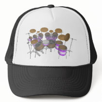 Drums: Purple & White Drum Kit: 3D Model: hats by spiritswitchboard Drums: Purple & White Drum Kit: 3D Model: hats