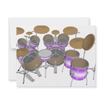 Drums: Purple & White Drum Kit: 3D Model: invitations by spiritswitchboard Drums: Purple & White Drum Kit: 3D Model: invitations