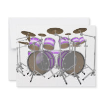 Drums: Purple & White Drum Kit: 3D Model: invitations
