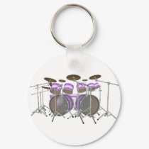 Drums: Purple & White Drum Kit: 3D Model: keychains by spiritswitchboard Drums: Purple & White Drum Kit: 3D Model: keychains