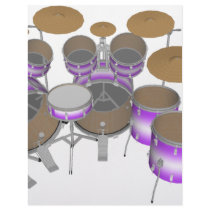 Drums: Purple & White Drum Kit: 3D Model: Custom Letterhead
