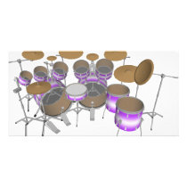 Drums: Purple & White Drum Kit: 3D Model: photo cards by spiritswitchboard Drums: Purple & White Drum Kit: 3D Model: photo cards
