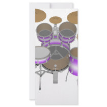 Drums: Purple & White Drum Kit: 3D Model: Rack Cards