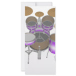 Drums: Purple &amp; White Drum Kit: 3D Model: Rack Cards
