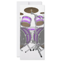 Drums: Purple & White Drum Kit: 3D Model: rack cards by spiritswitchboard Drums: Purple & White Drum Kit: 3D Model: rack cards