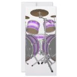 Drums: Purple &amp; White Drum Kit: 3D Model: Personalized Rack Card