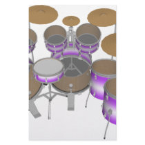 Drums: Purple & White Drum Kit: 3D Model: Stationery Paper