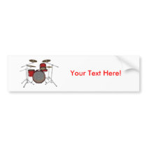 Drums: Red Drum Kit: 3D Model: Bumper Stickers
