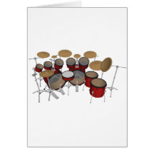 Drums: Red Drum Kit: 3D Model: Card