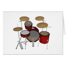 Drums: Red Drum Kit: 3D Model: Cards