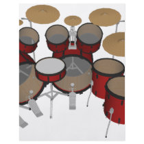 Drums: Red Drum Kit: 3D Model: Full Color Flyer