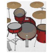 Drums: Red Drum Kit: 3D Model: Flyer Design