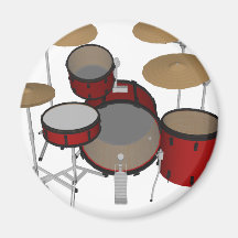 Drums: Red Drum Kit: 3D Model: Fridge Magnets