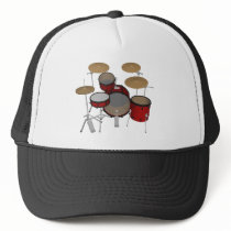 Drums: Red Drum Kit: 3D Model: Mesh Hat