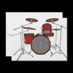 Drums: Red Drum Kit: 3D Model: Invitations