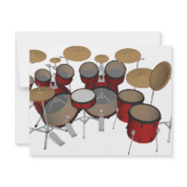 Drums: Red Drum Kit: 3D Model: invitations by spiritswitchboard Drums: Red Drum Kit: 3D Model: invitations