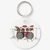 Drums: Red Drum Kit: 3D Model: keychains by spiritswitchboard Drums: Red Drum Kit: 3D Model: keychains
