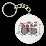 Drums: Red Drum Kit: 3D Model: Keychain