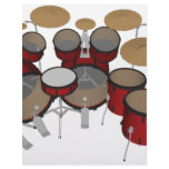 Drums: Red Drum Kit: 3D Model: Letterhead Template