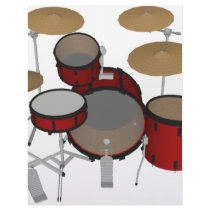Drums: Red Drum Kit: 3D Model: Customized Letterhead