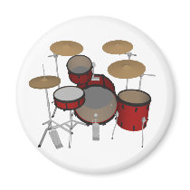 Drums: Red Drum Kit: 3D Model: Refrigerator Magnet