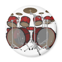 Drums: Red Drum Kit: 3D Model: Magnet
