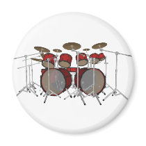 Drums: Red Drum Kit: 3D Model: Refrigerator Magnets