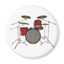 Drums: Red Drum Kit: 3D Model: Fridge Magnet